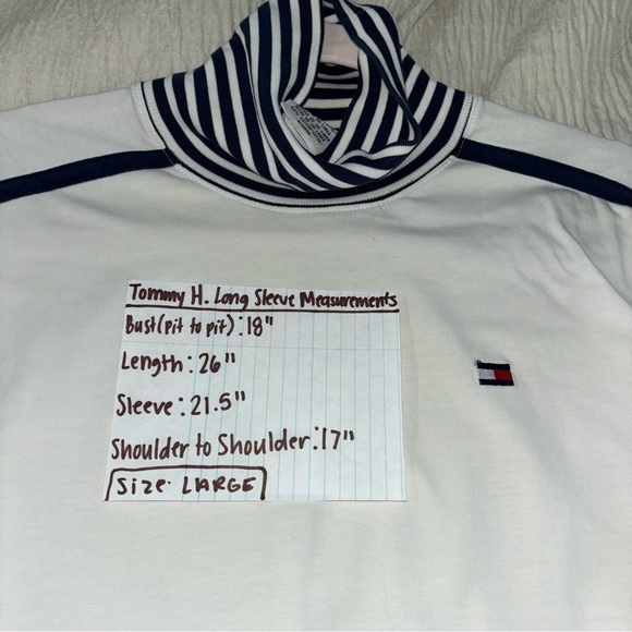 Vintage 90s Retro Vintage Tommy Hilfiger Long Sleeve Stripe Collar Shirt Large - Picture 9 of 9